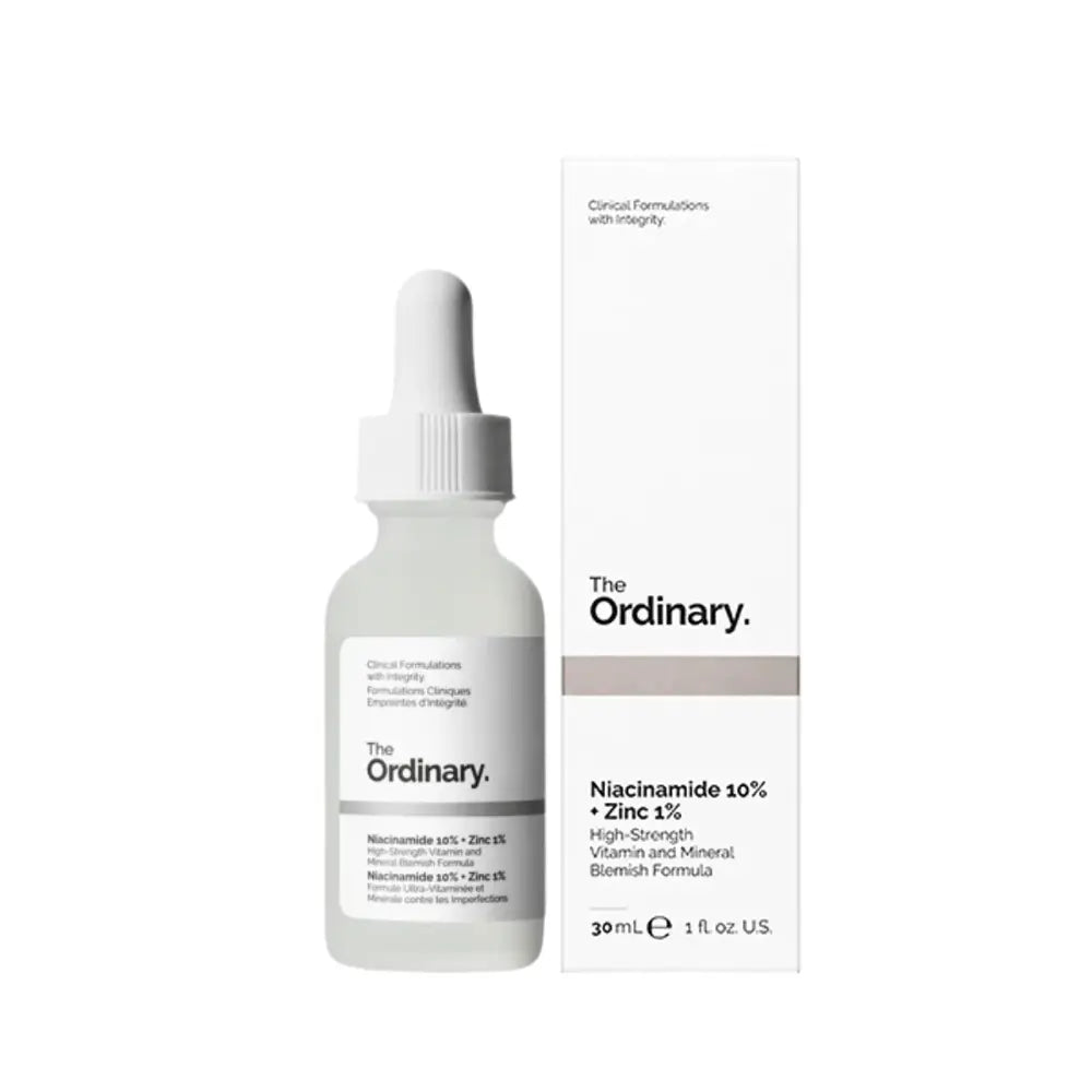 Niacinamida 10% + Zinc 1% The Ordinary y caja